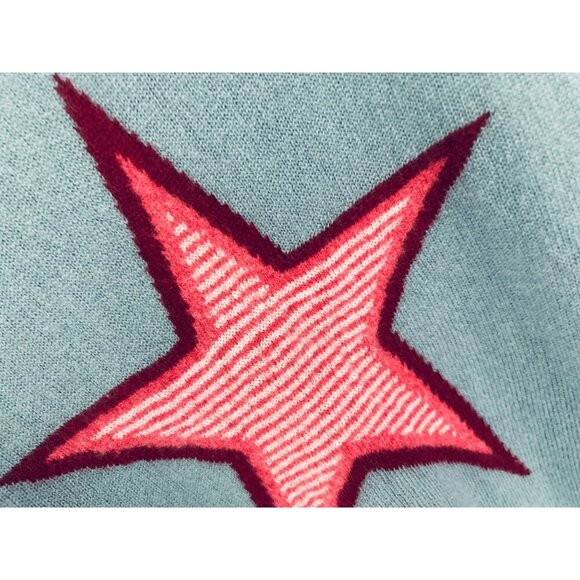 WoolOvers Mint Green Wool Sweater With Pink & Red Star Embroidery - Picture 6 of 10